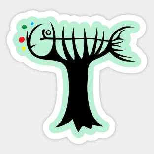 Tree and Fish Sticker